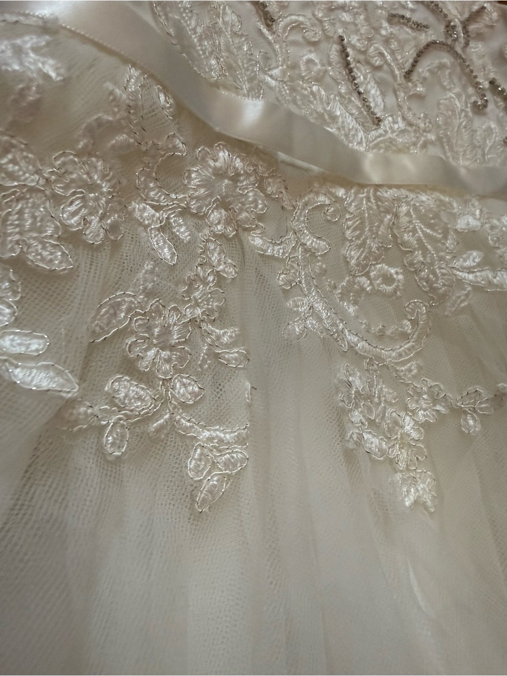 White David's Bridal Flower Girl Tulle Dress - Picture 8 of 12